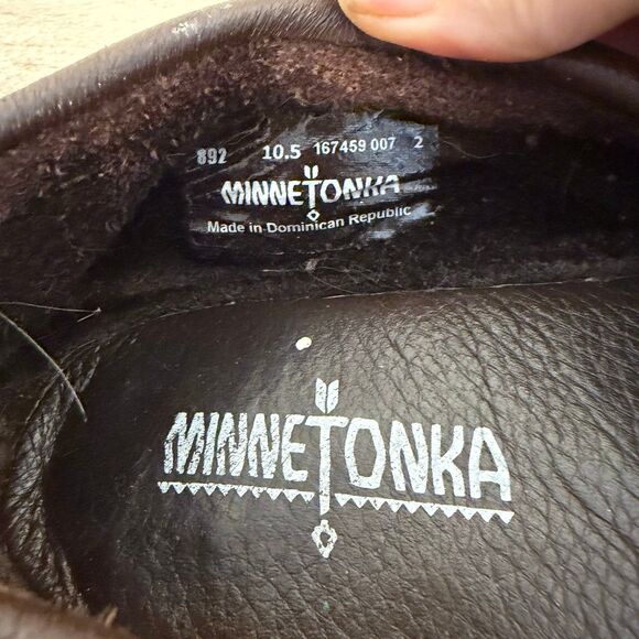 Minnetonka Moosehide Brown Leather Loafers main image 7